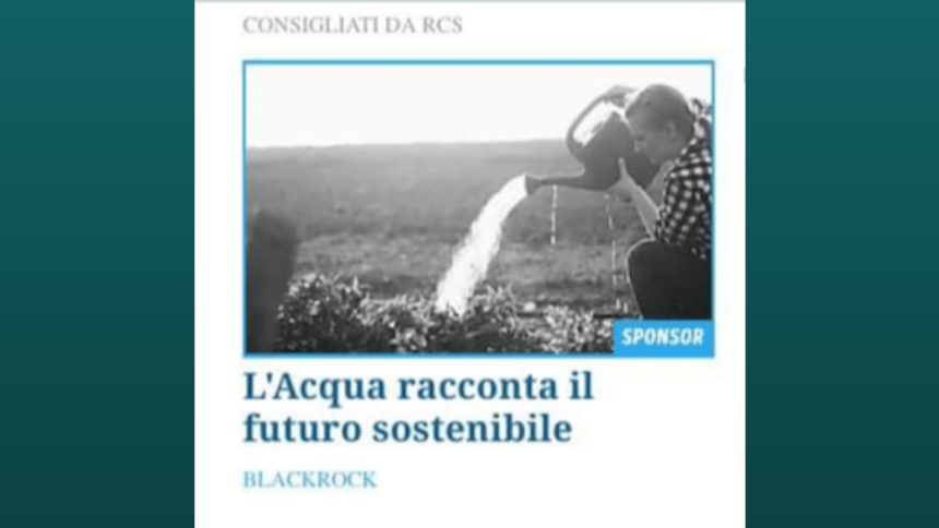 Blackrock punta su una nuova risorsa: l’acqua