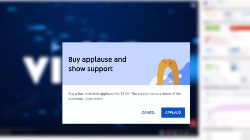 Gli “applausi” di YouTube non piacciono ai suoi creators