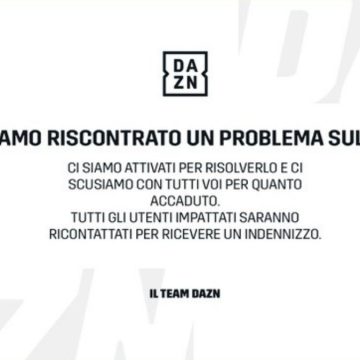 Dazn down, è caos tra partite invisibili e app mute. L’azienda costretta alle scuse